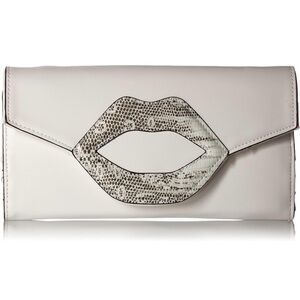 CIRCUS by Sam Edelman White Clutch with Black & White Lip Design
